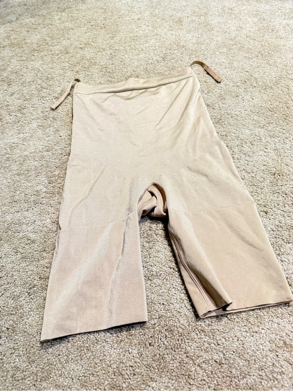 SPANX Tummy Control High Waisted Mid Thigh Shaper Shorts Beige 1X